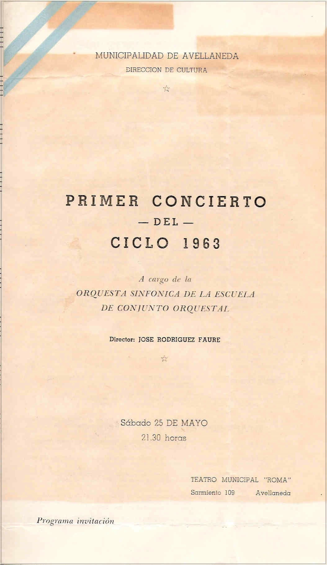 Concerto diretto da Jos� Rodriguez Faure a Avellaneda (Argentina) il 25 Maggio 1963 (1)
