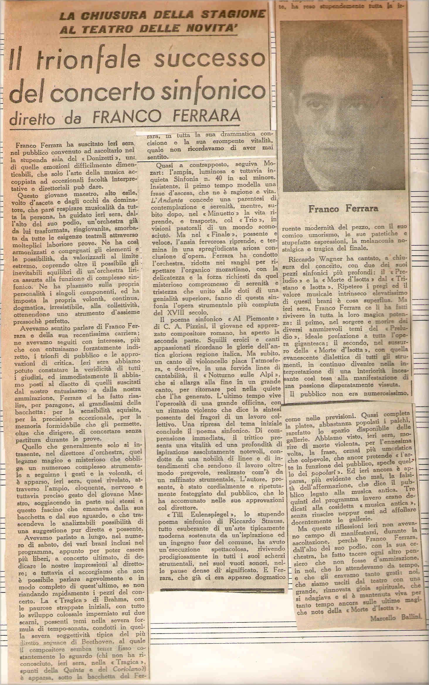 Recensione del Concerto del 5 Ottobre 1941